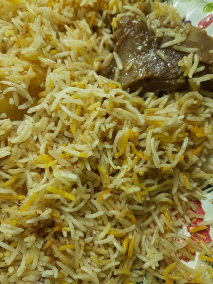 Kacchi Biryani in a plate