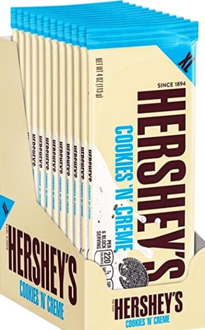 Hershey's Cookies 'n' Creme, NET WT 4 0Z (113 g)